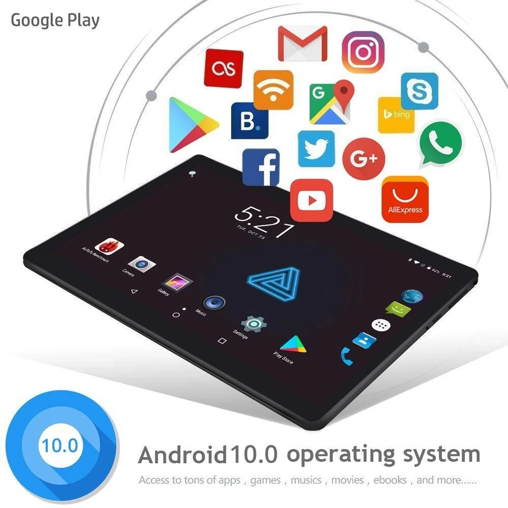 BDF M107 10.1 Inch 2G LTE Tablet with Leather Case, Octa Core 2GB